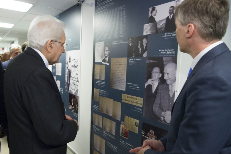 Il Presidente Sergio Mattarella visita "Villa Salviati" sede degli Archivi Storici dell'Unione Europea