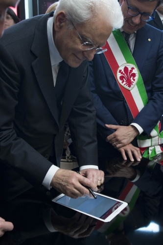 Il Presidente Sergio Mattarella visita la mostra "Viaggio della Costituzione" al Complesso delle Murate