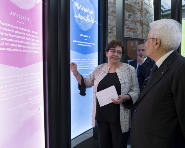 Il Presidente Sergio Mattarella visita la mostra "Viaggio della Costituzione" al Complesso delle Murate
