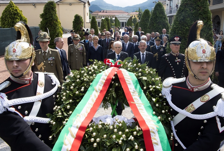 Il Presidente Sergio Mattarella al Cimitero Monumentale di Trento