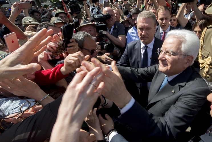 Il Presidente Sergio Mattarella alla 91^ Adunata nazionale degli Alpini
