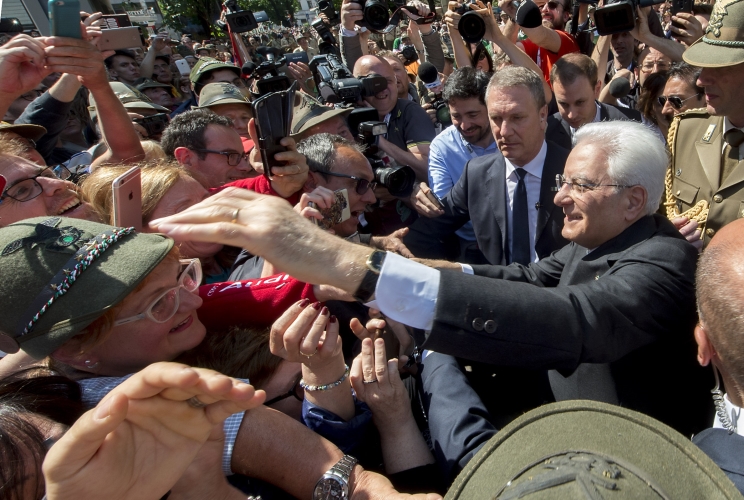 Il Presidente Sergio Mattarella alla 91^ Adunata nazionale degli Alpini