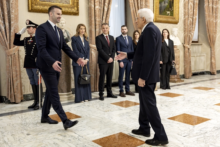 Il Presidente Sergio Mattarella accoglie Milojko Spajić, Primo Ministro del Montenegro