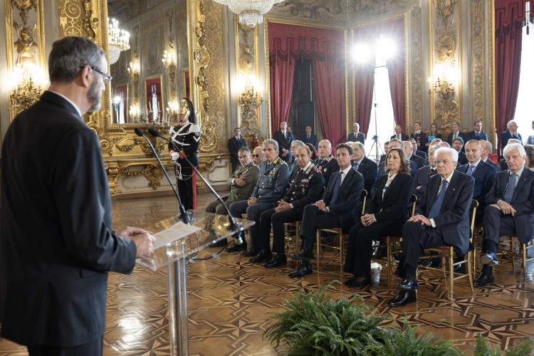 Il Presidente della Repubblica Sergio Mattarella in occasione dell'incontro con gli esponenti delle Associazioni Combattentistiche e d’Arma, nella ricorrenza dell’80° anniversario della Liberazione
