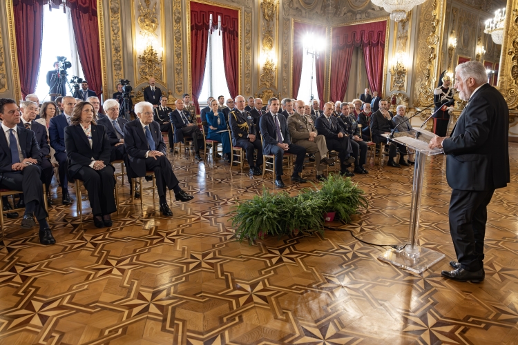 Il Presidente della Repubblica Sergio Mattarella in occasione dell'incontro con gli esponenti delle Associazioni Combattentistiche e d’Arma, nella ricorrenza dell’80° anniversario della Liberazione

