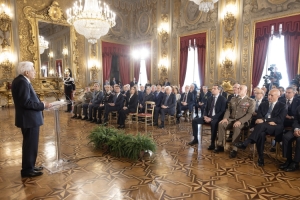 Il Presidente della Repubblica Sergio Mattarella in occasione dell'incontro con gli esponenti delle Associazioni Combattentistiche e d’Arma, nella ricorrenza dell’80° anniversario della Liberazione
