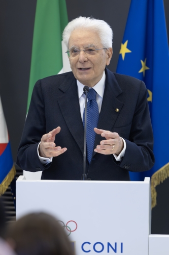 Il Presidente della Repubblica Sergio Mattarella visita il Centro di Preparazione Olimpica del CONI “Giulio Onesti” 
