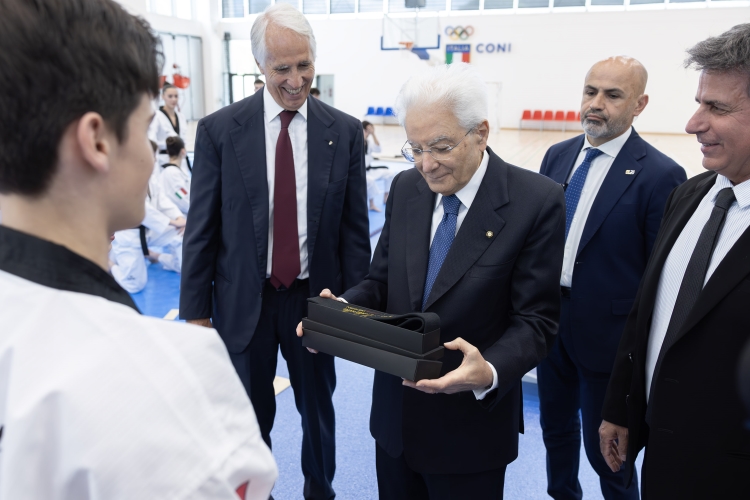 Il Presidente della Repubblica Sergio Mattarella visita Centro di Preparazione Olimpica del CONI “Giulio Onesti” 
