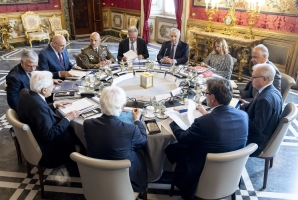 Il Presidente Sergio Mattarella nel corso della riunione del Consiglio Supremo di Difesa