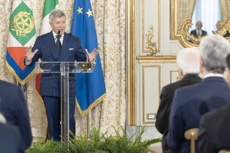 Ezio Maria Simonelli, Presidente della Lega Serie A, in occasione dell'incontro con le squadre finaliste della Coppa Italia di calcio Frecciarossa
