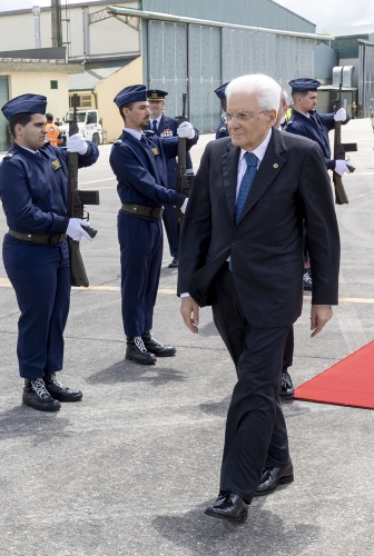 Il Presidente della Repubblica Sergio Mattarella arriva a Monte Real, in occasione della partecipazione al XVIII simposio COTEC Europa che si svolgerà a Coimbra