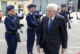 Monte Real - Il Presidente della Repubblica Sergio Mattarella al suo arrivo a Monte Real, in occasione della partecipazione al XVIII simposio COTEC Europa che si svolgera a Coimbra, oggi 13 maggio 2025.(Foto di Paolo Giandotti - Ufficio Stampa per la Stampa e la Comunicazione della Presidenza della Repubblica)