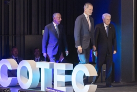 Il Presidente della Repubblica Sergio Mattarella con il Re di Spagna Felipe VI e il Presidente della Repubblica Portoghese Marcelo Rebelo de Sousa, in occasione del XVIII simposio COTEC Europa