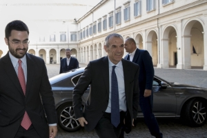 Il Presidente del Consiglio incaricato, dott. Carlo Cottarelli, al suo arrivo al Quirinale