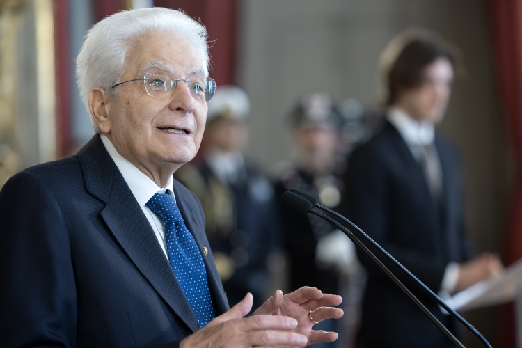 Il Presidente della Repubblica Sergio Mattarella in occasione della cerimonia di consegna degli Attestati d’Onore ai nuovi Alfieri della Repubblica

