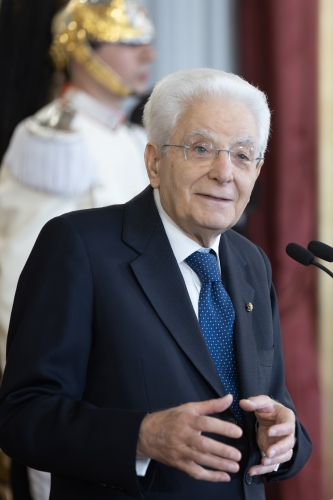 Il Presidente della Repubblica Sergio Mattarella in occasione della cerimonia di consegna degli Attestati d’Onore ai nuovi Alfieri della Repubblica
