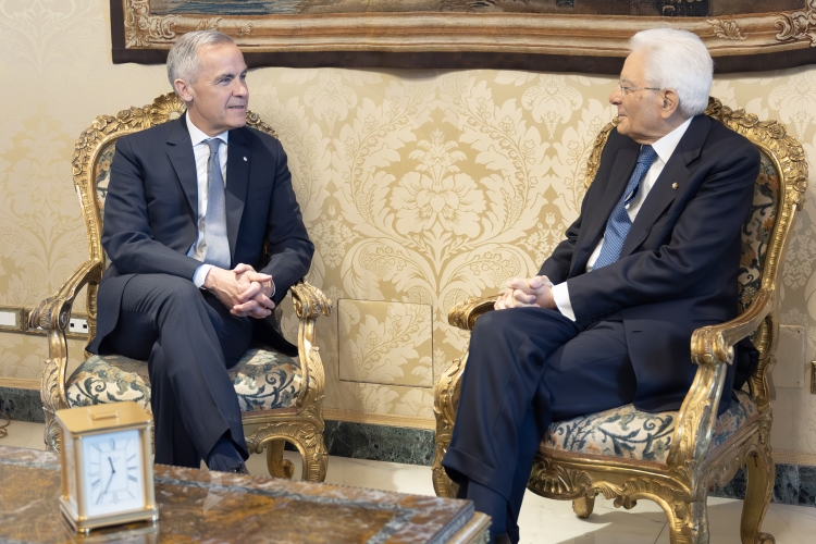 Il Presidente della Repubblica Sergio Mattarella con Mark Carney, Primo Ministro del Canada
