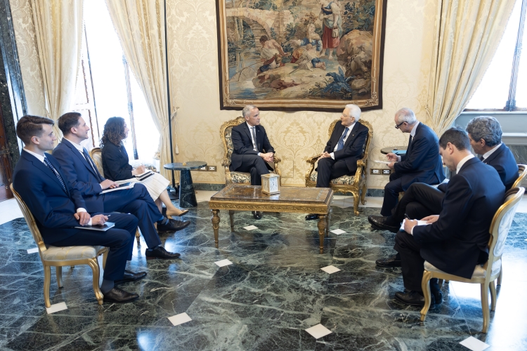 Il Presidente della Repubblica Sergio Mattarella con Mark Carney, Primo Ministro del Canada
