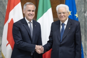 Il Presidente della Repubblica Sergio Mattarella con Mark Carney, Primo Ministro del Canada
