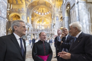 Il Presidente Sergio Mattarella visita la Basilica di San Marco