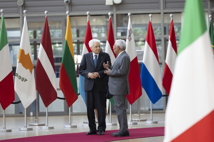 Il Presidente della Repubblica Sergio Mattarella incontra António Costa Presidente del Consiglio Europeo
