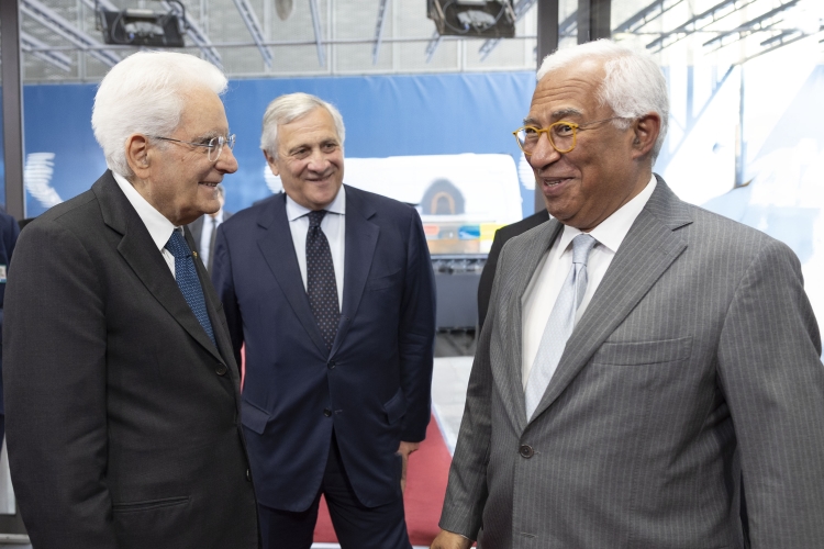 Il Presidente della Repubblica Sergio Mattarella, con il Ministro Antonio Tajani, incontra António Costa Presidente del Consiglio Europeo
