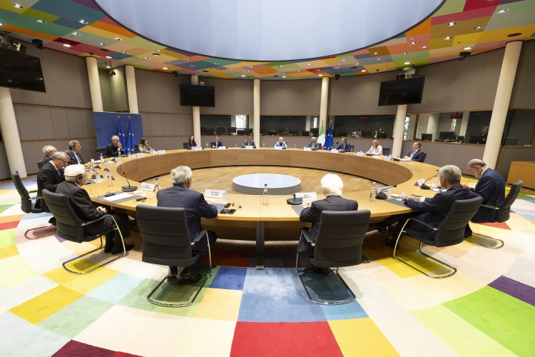 Il Presidente della Repubblica Sergio Mattarella nel corso dei colloqui  con António Costa Presidente del Consiglio Europeo
