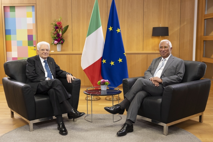 Il Presidente della Repubblica Sergio Mattarella incontra António Costa Presidente del Consiglio Europeo
