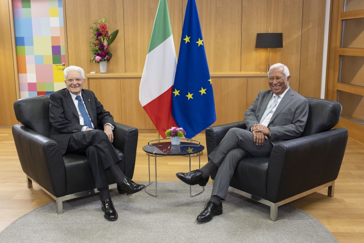 Il Presidente della Repubblica Sergio Mattarella incontra António Costa Presidente del Consiglio Europeo
