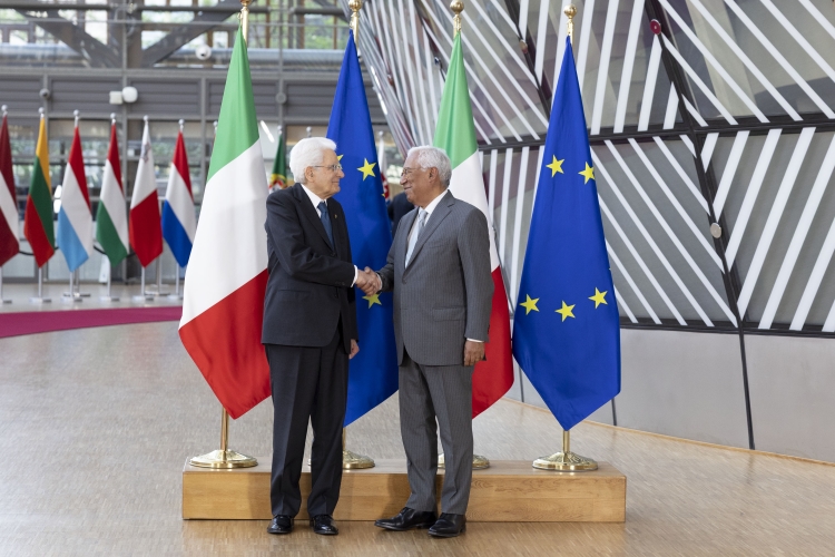 Il Presidente della Repubblica Sergio Mattarella incontra António Costa Presidente del Consiglio Europeo
