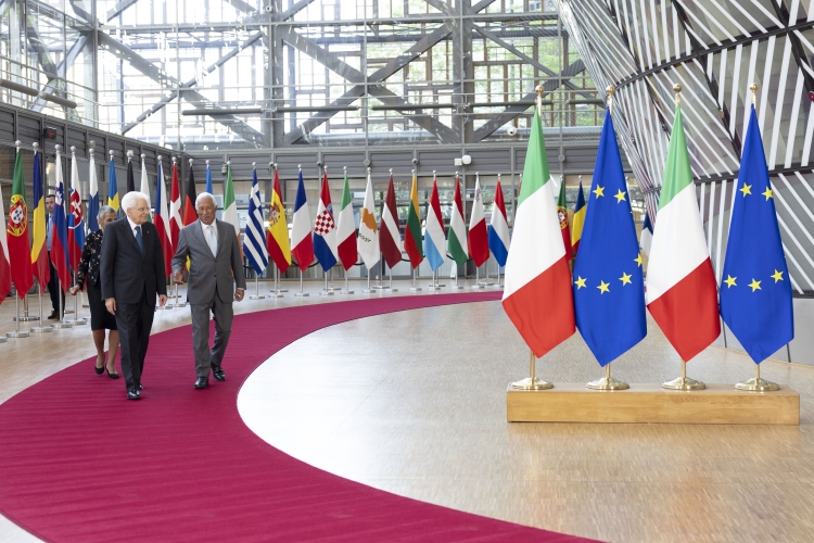 Il Presidente della Repubblica Sergio Mattarella incontra António Costa Presidente del Consiglio Europeo
