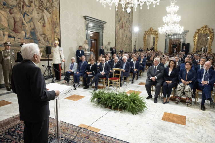 Il Presidente della Repubblica Sergio Mattarella in occasione dell'incontro del Presidente della Repubblica con i Magistrati ordinari in tirocinio nominati con D.M. 15/04/2024 e D.M. 22/10/2024

