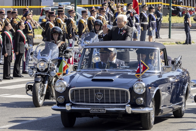 Il Presidente Sergio Mattarella alla Rivista Militare in occasione del 79° anniversario della Repubblica Italiana
