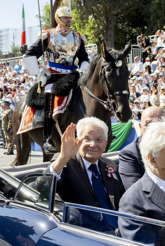 Il Presidente Sergio Mattarella alla Rivista Militare in occasione del 79° anniversario della Repubblica Italiana