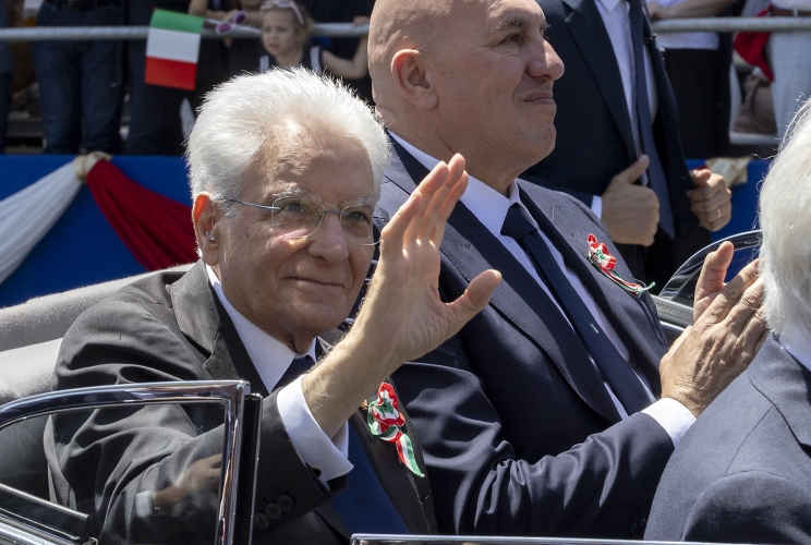 Il Presidente Sergio Mattarella alla Rivista Militare in occasione del 79° anniversario della Repubblica Italiana