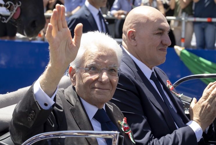 Il Presidente Sergio Mattarella alla Rivista Militare in occasione del 79° anniversario della Repubblica Italiana