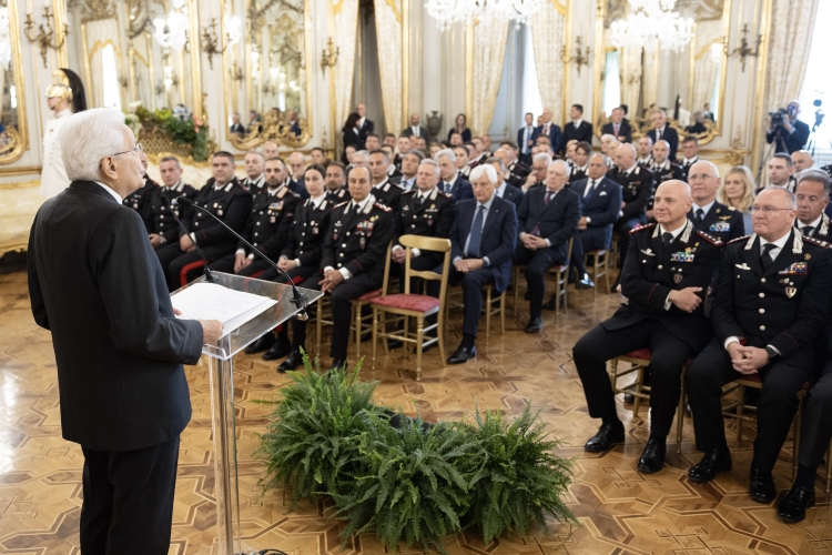 Il Presidente della Repubblica Sergio Mattarella in occasione del 211° anniversario della costituzione dell’Arma dei Carabinieri