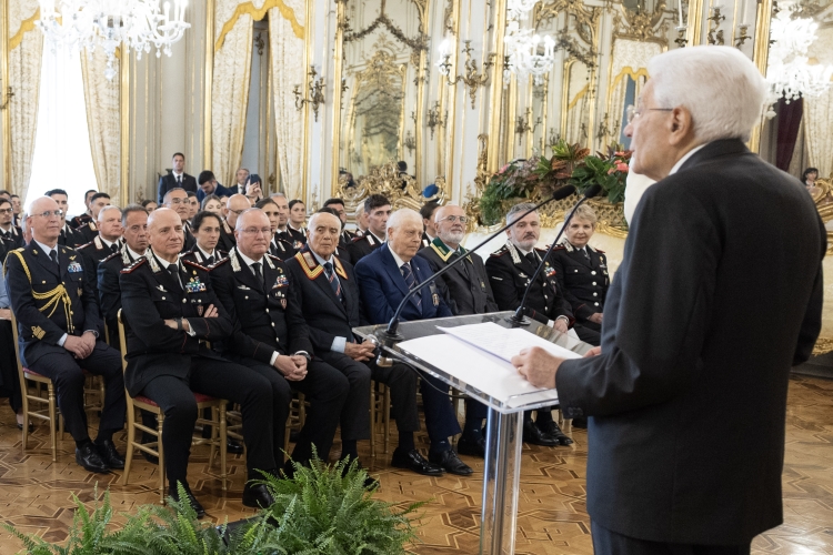 Il Presidente della Repubblica Sergio Mattarella in occasione del 211° anniversario della costituzione dell’Arma dei Carabinieri