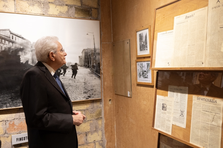 Il Presidente della Repubblica Sergio Mattarella visita il Museo Storico della Liberazione in occasione del 70° anniversario della fondazione   
