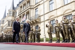 Il Presidente Mattarella al Palazzo Granducale incontra il Granduca di Lussemburgo Enrico di Lussemburgo e la Granduchessa di Lussemburgo  Maria Teresa di Lussemburgo