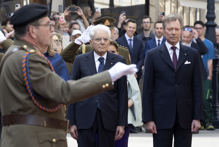  Il Presidente della Repubblica Sergio Mattarella con S.A.R. Il Granduca di Lussemburgo, Enrico di Lussemburgo, in occasione della visita ufficiale nel Granducato di Lussemburgo