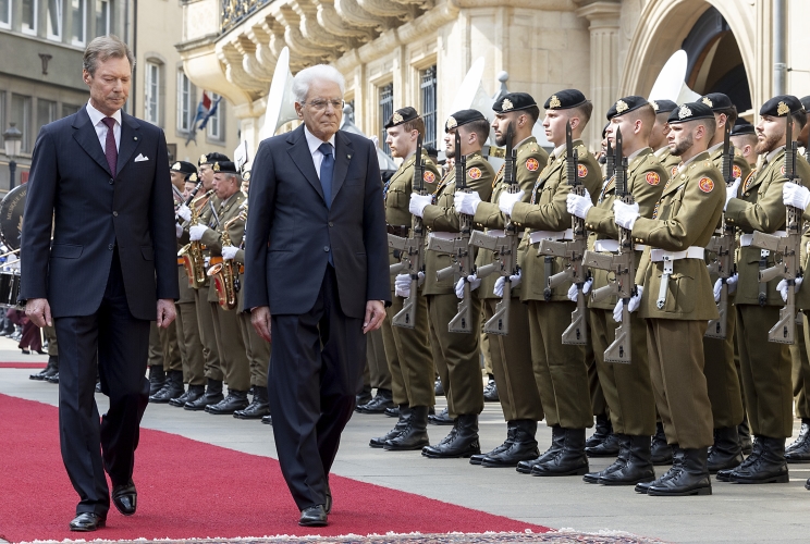  Il Presidente della Repubblica Sergio Mattarella con S.A.R. Il Granduca di Lussemburgo, Enrico di Lussemburgo, in occasione della visita ufficiale nel Granducato di Lussemburgo