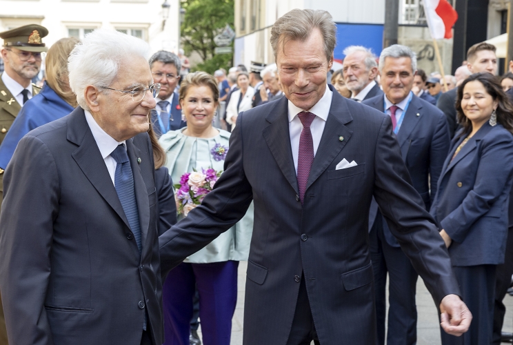  Il Presidente della Repubblica Sergio Mattarella con S.A.R. Il Granduca di Lussemburgo, Enrico di Lussemburgo, in occasione della visita ufficiale nel Granducato di Lussemburgo