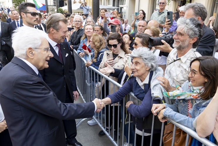 Il Presidente della Repubblica Sergio Mattarella con S.A.R. Il Granduca di Lussemburgo, Enrico di Lussemburgo, in occasione della visita ufficiale nel Granducato di Lussemburgo