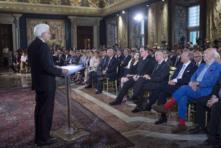 Il Presidente Sergio Mattarella rivolge un discorso ai presenti 