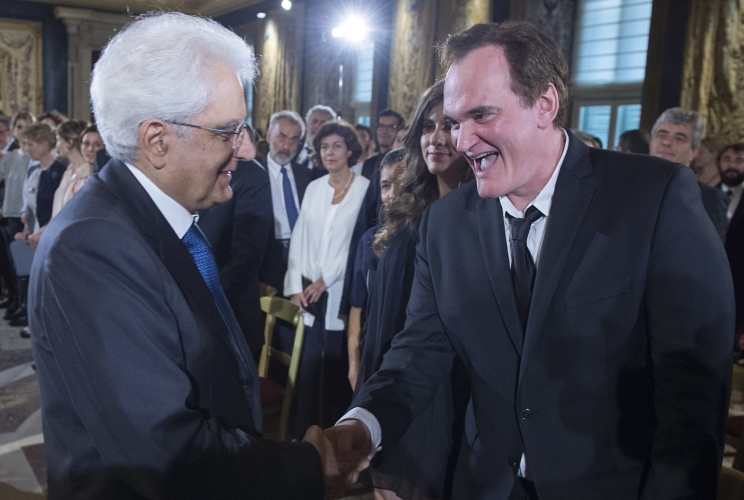 Il Presidente Sergio Mattarella con Quentin Tarantino 