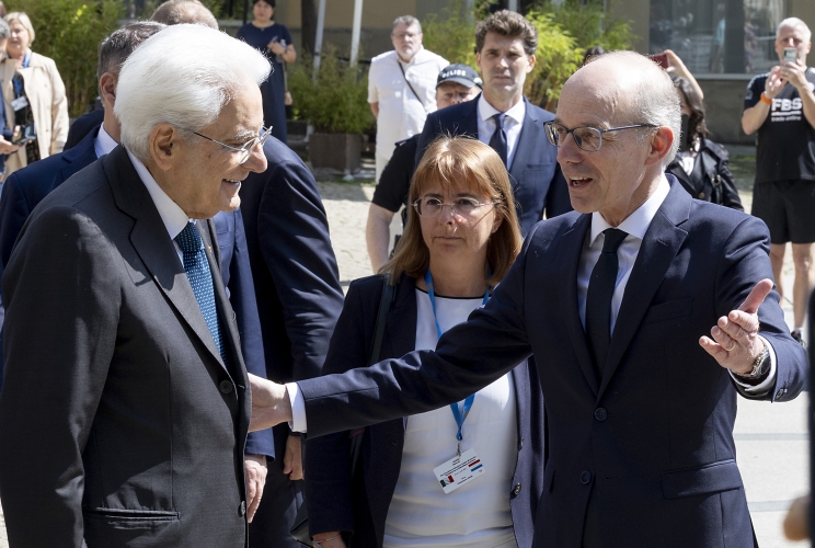 Il Presidente della Repubblica Sergio Mattarella con il Primo Ministro del Granducato di Lussemburgo, Luc Frieden