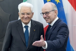 Il Presidente della Repubblica Sergio Mattarella con il Primo Ministro del Granducato di Lussemburgo, Luc Frieden