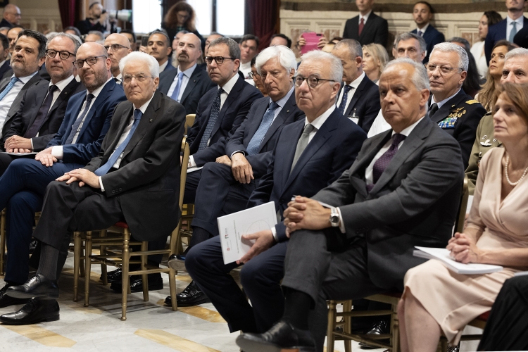 Il Presidente della Repubblica Sergio Mattarella in occasione della presentazione del Rapporto "per una strategia di sicurezza nazionale” di Futuri Probabili - Associazione per la Formazione del Capitale Umano
