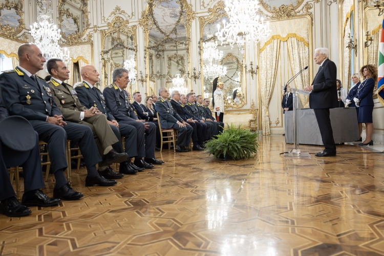 Il Presidente della Repubblica Sergio Mattarella in occasione del 251° anniversario della costituzione del  Corpo